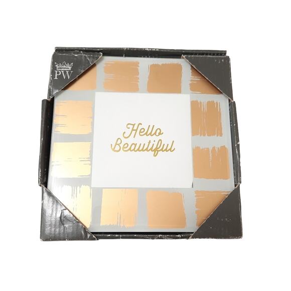 NWT Philip Whitney Square Picture Frame Gold Glass 7" x 7" - Picture 2 of 5